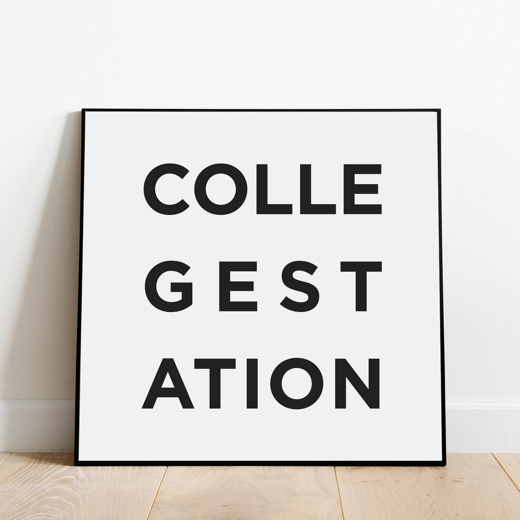 Minimalist College Station Print, a black and white city poster by Culver and Cambridge