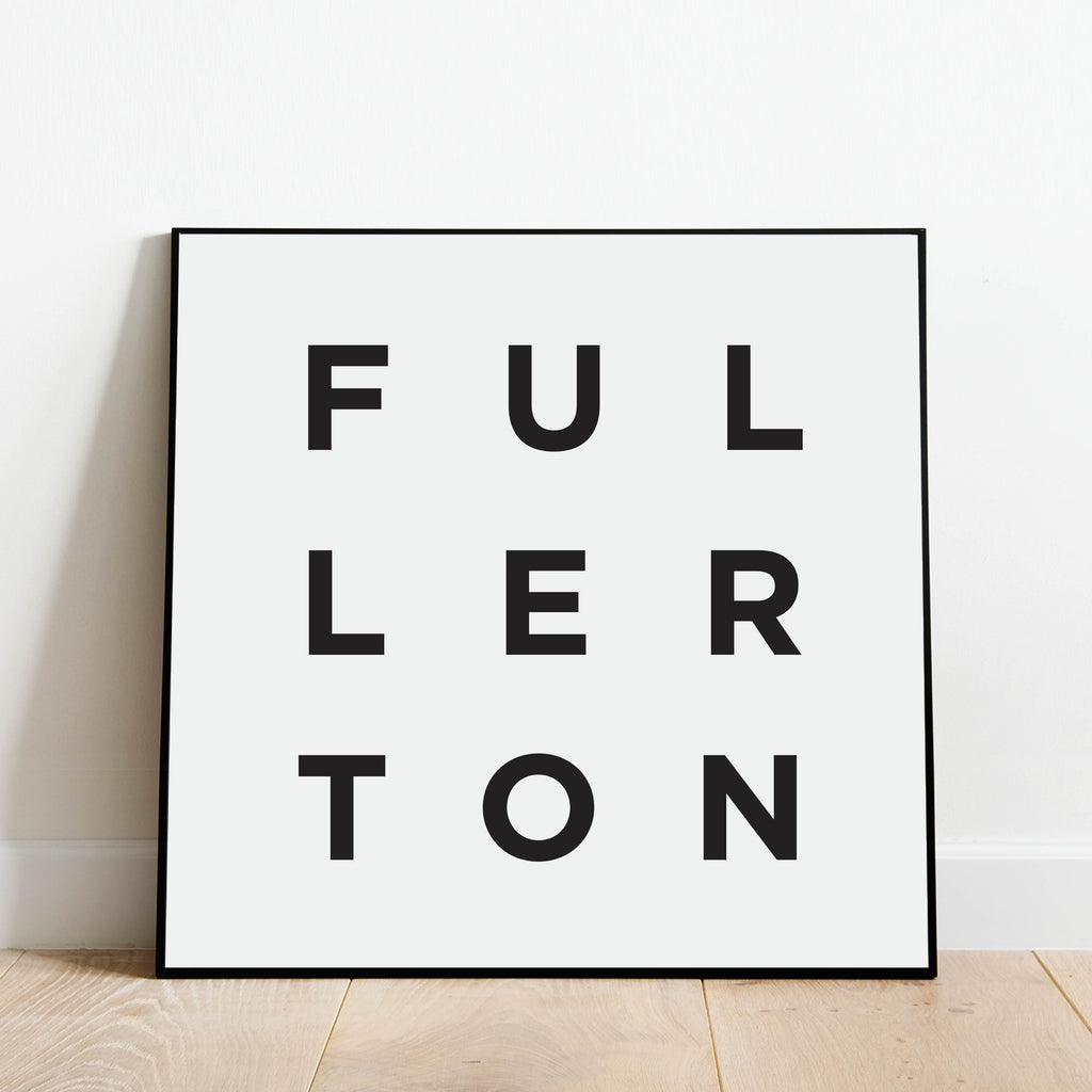 Minimalist Fullerton Print: Black and White Modern Art Prints by Culver and Cambridge