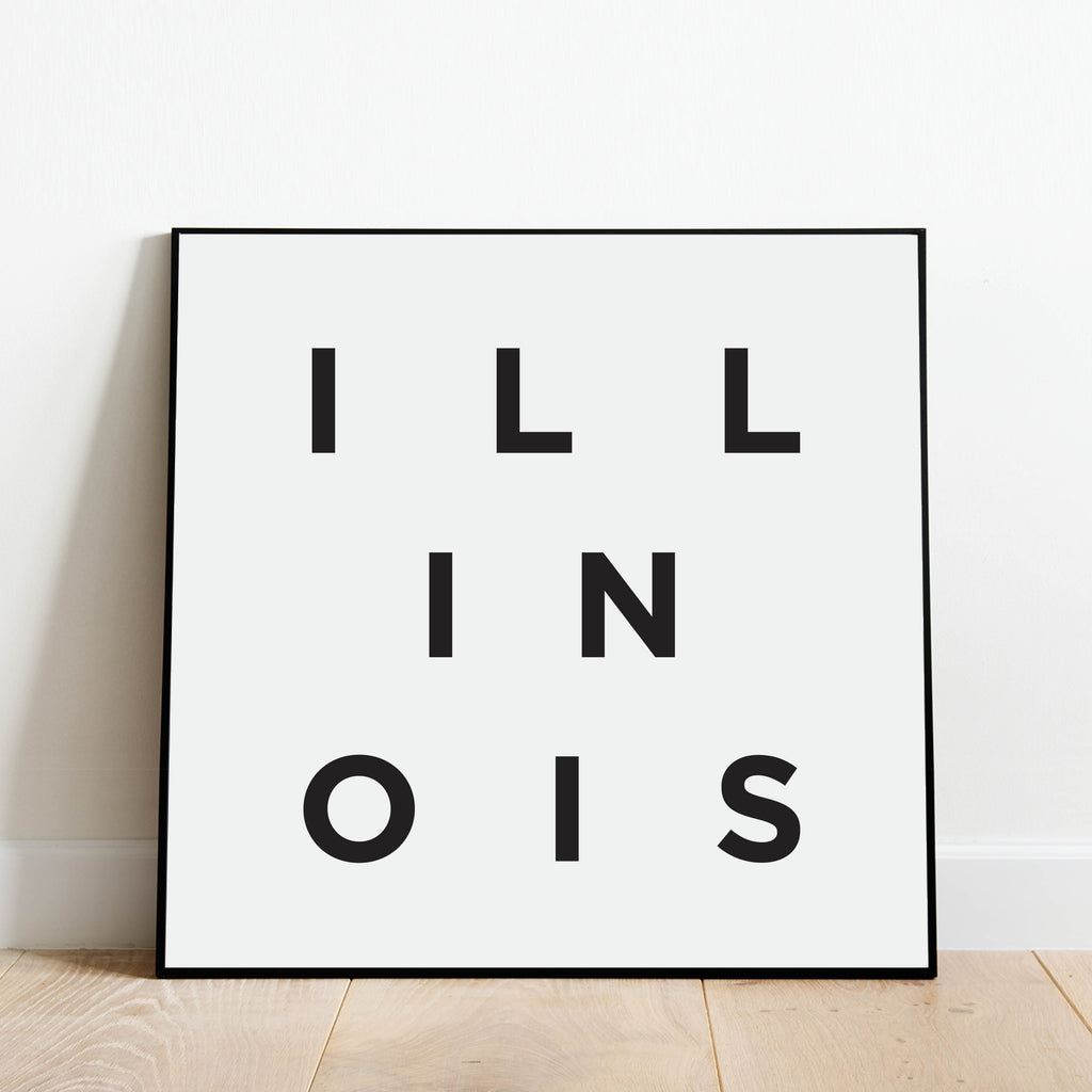 Minimalist Illinois Print: Modern Art Prints by Culver and Cambridge