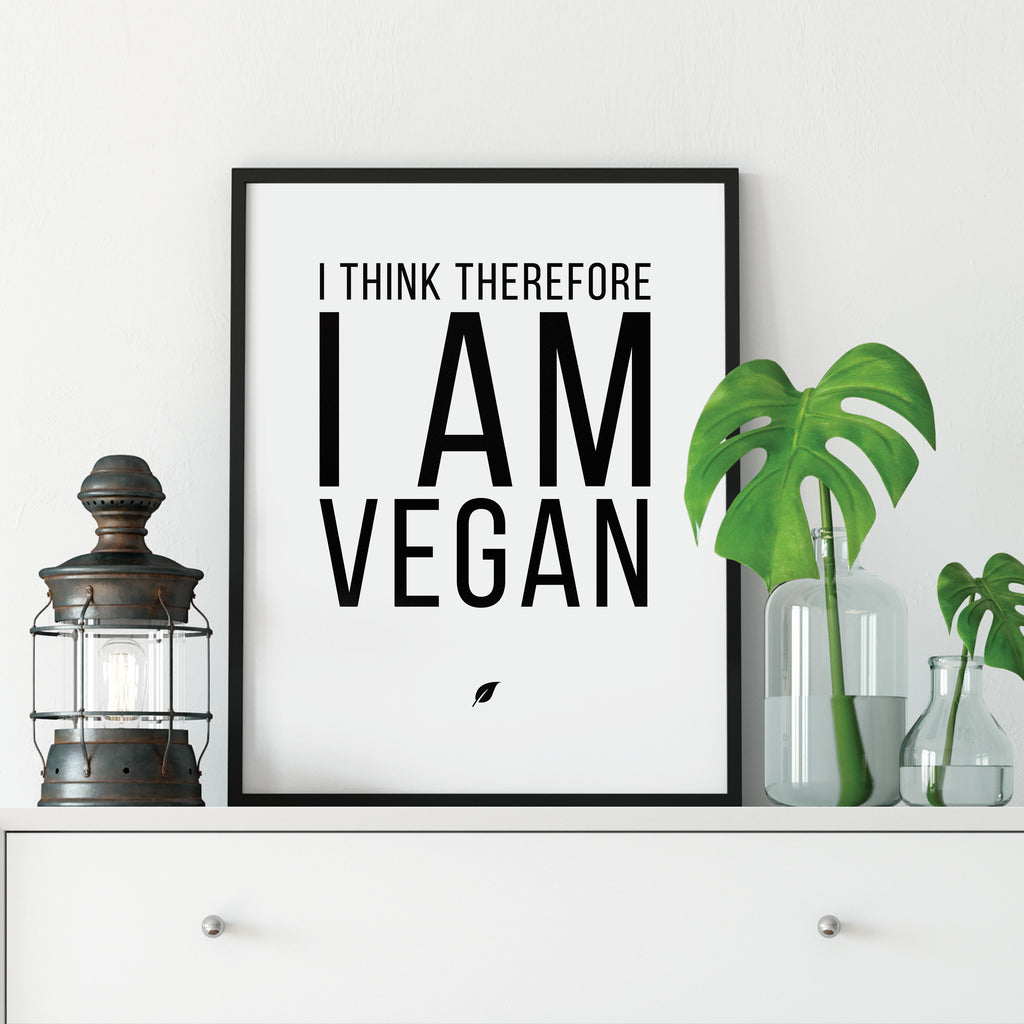 I Think Therefore I am Vegan Print: Modern Art Prints by Culver and Cambridge