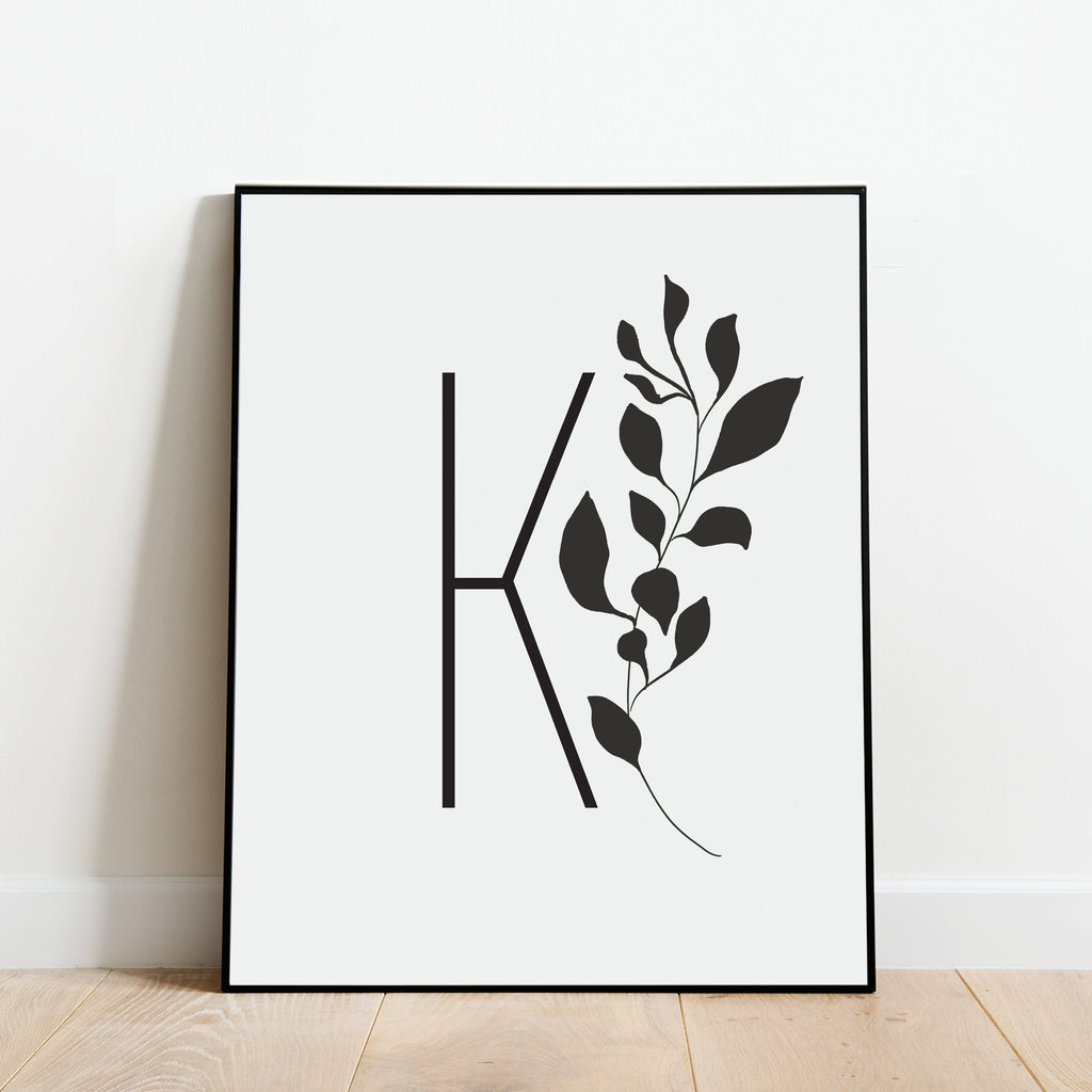 Boho Letter K Print, Modern and Minimalist Wall Art by Culver and Cambridge