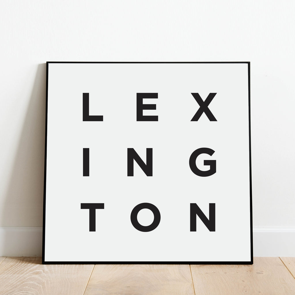 Minimalist Lexington Print, a black and white city poster by Culver and Cambridge