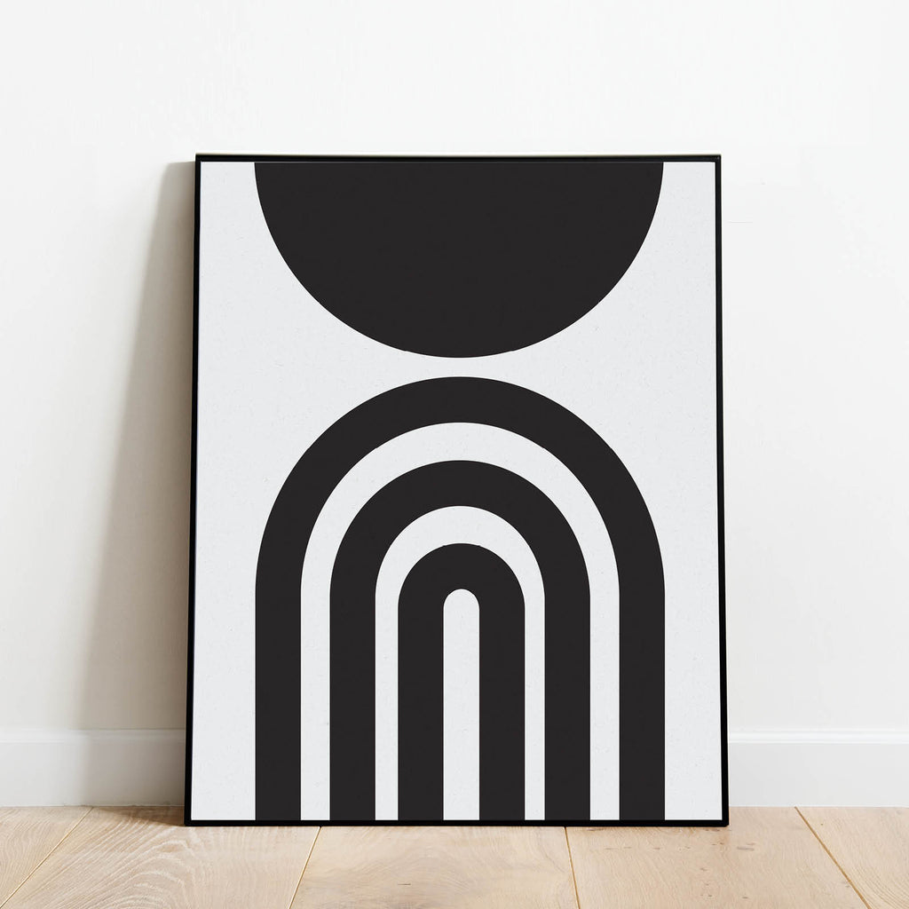 Rainbow and Moon Mid Century Modern Abstract Print: Modern Art Prints by Culver and Cambridge