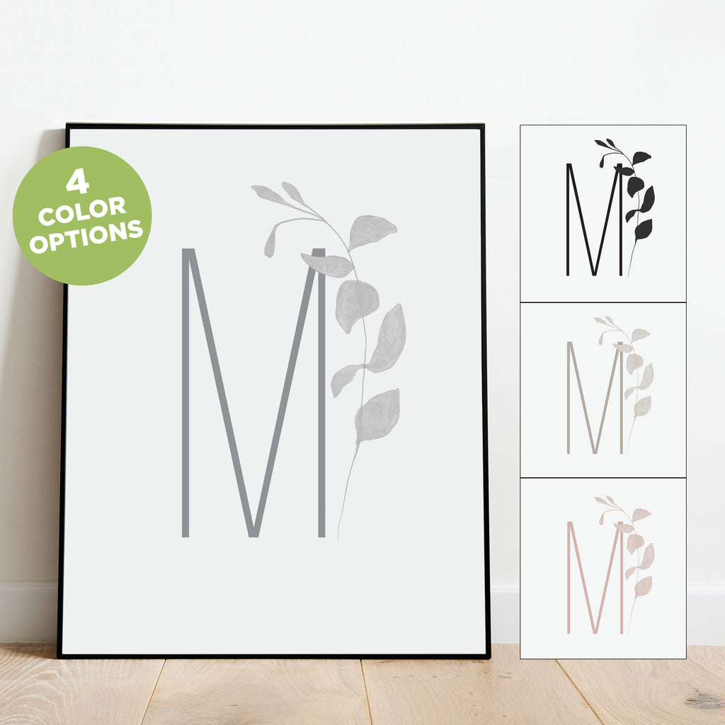 Boho Letter M Print, Modern and Minimalist Wall Art by Culver and Cambridge