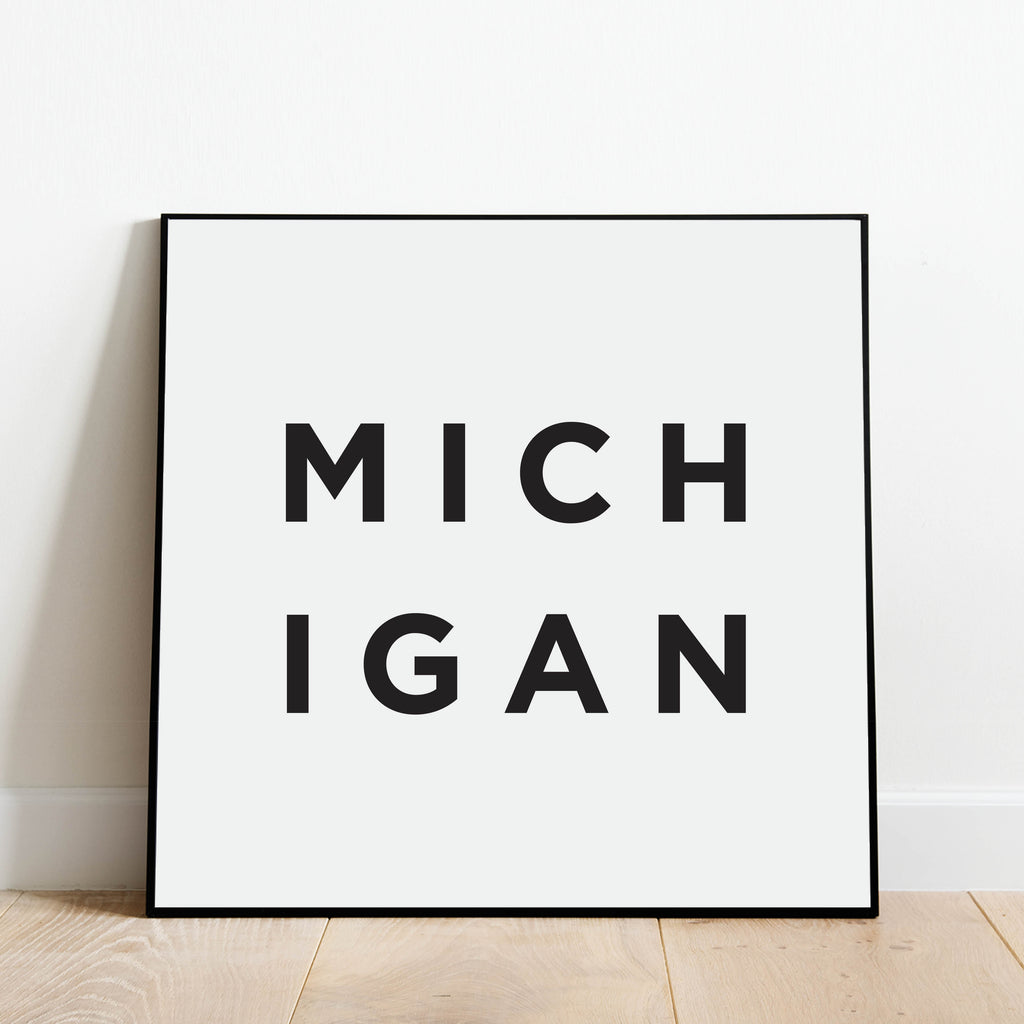 Minimalist Michigan Print: Modern Art Prints by Culver and Cambridge