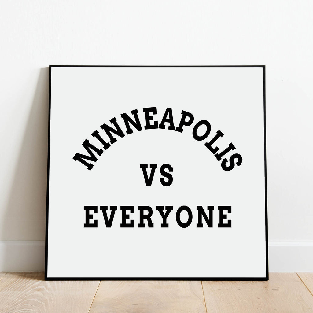 Minneapolis vs Everyone Print, Sports Wall Art by Culver and Cambridge