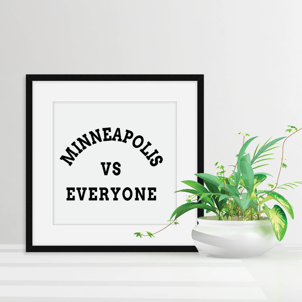 Minneapolis vs Everyone Print, Sports Wall Art by Culver and Cambridge