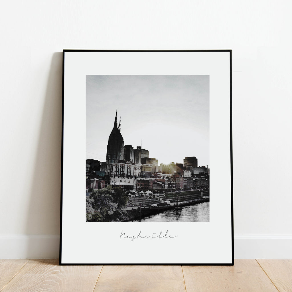 Nashville Skyline Print, Modern Vintage-Inspired City Wall Art by Culver and Cambridge