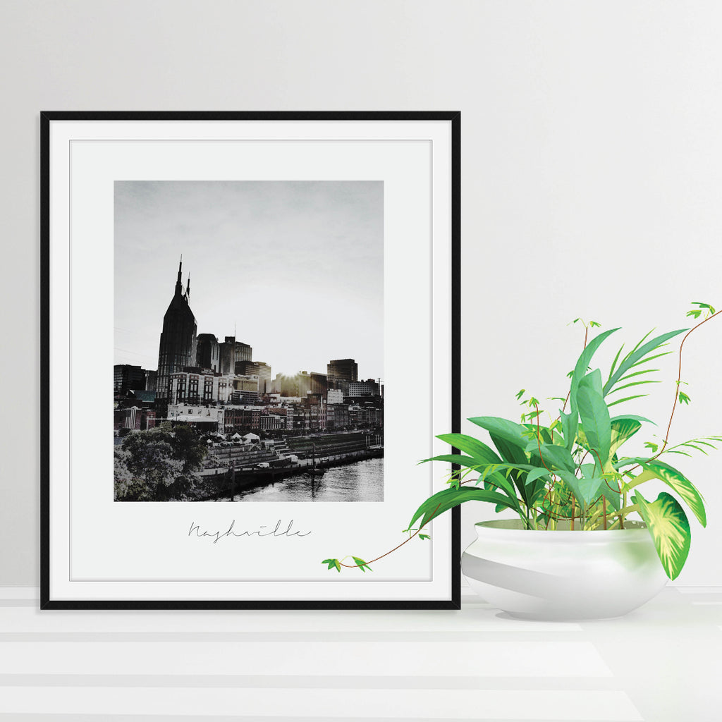 Nashville Skyline Print, Modern Vintage-Inspired City Wall Art by Culver and Cambridge