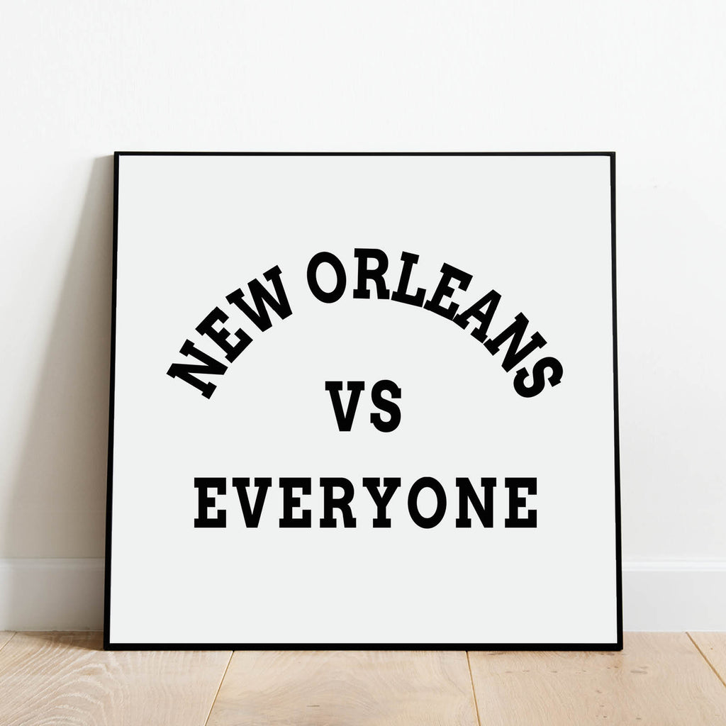 New Orleans vs Everyone Print, Sports Wall Art by Culver and Cambridge