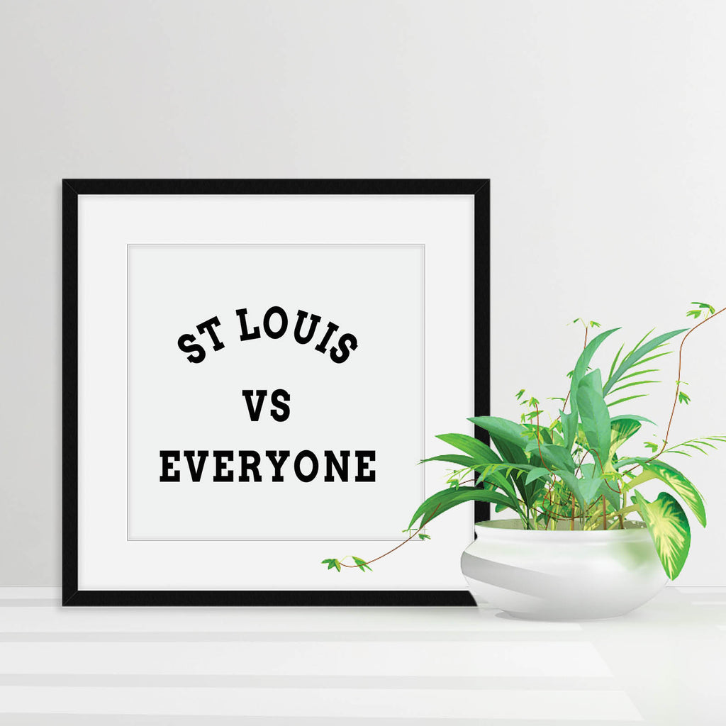 St Louis vs Everyone Print, Sports Wall Art by Culver and Cambridge