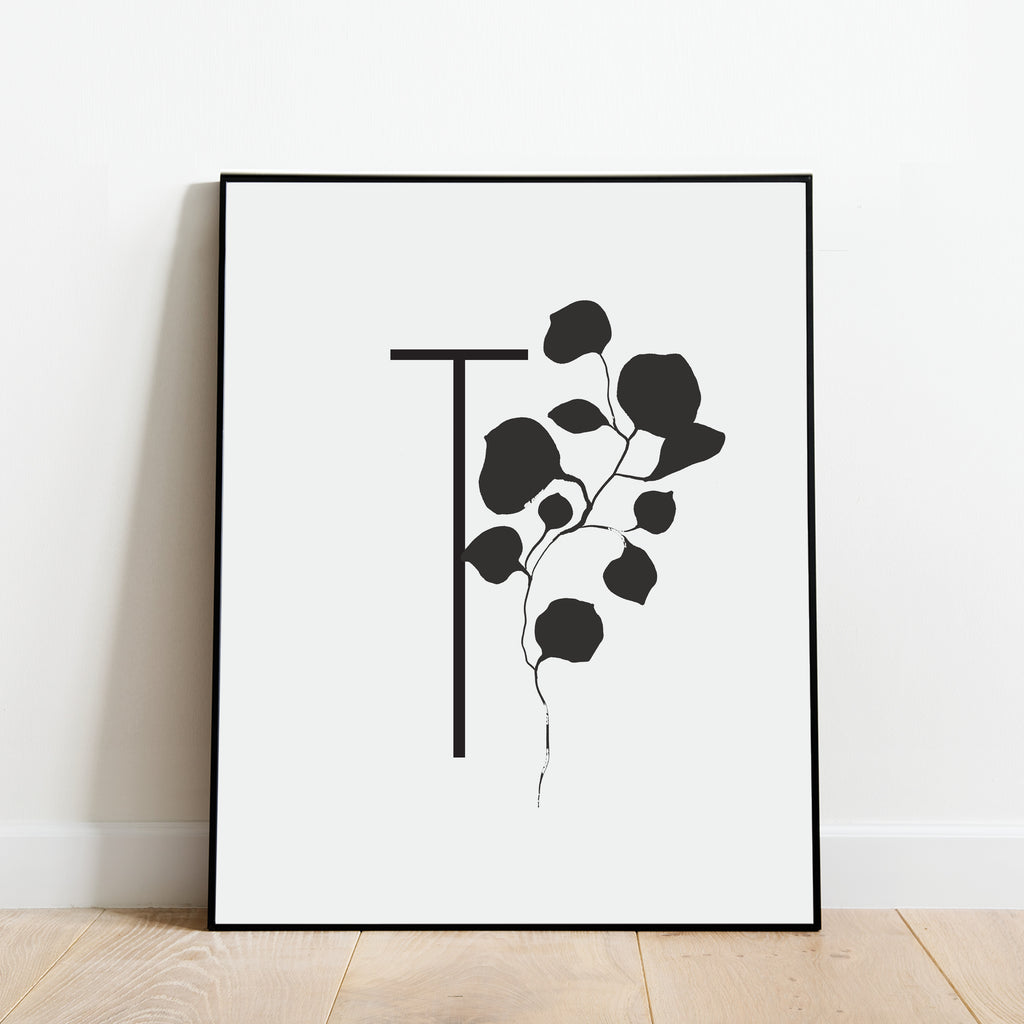 Boho Letter T Print, Modern and Minimalist Wall Art by Culver and Cambridge