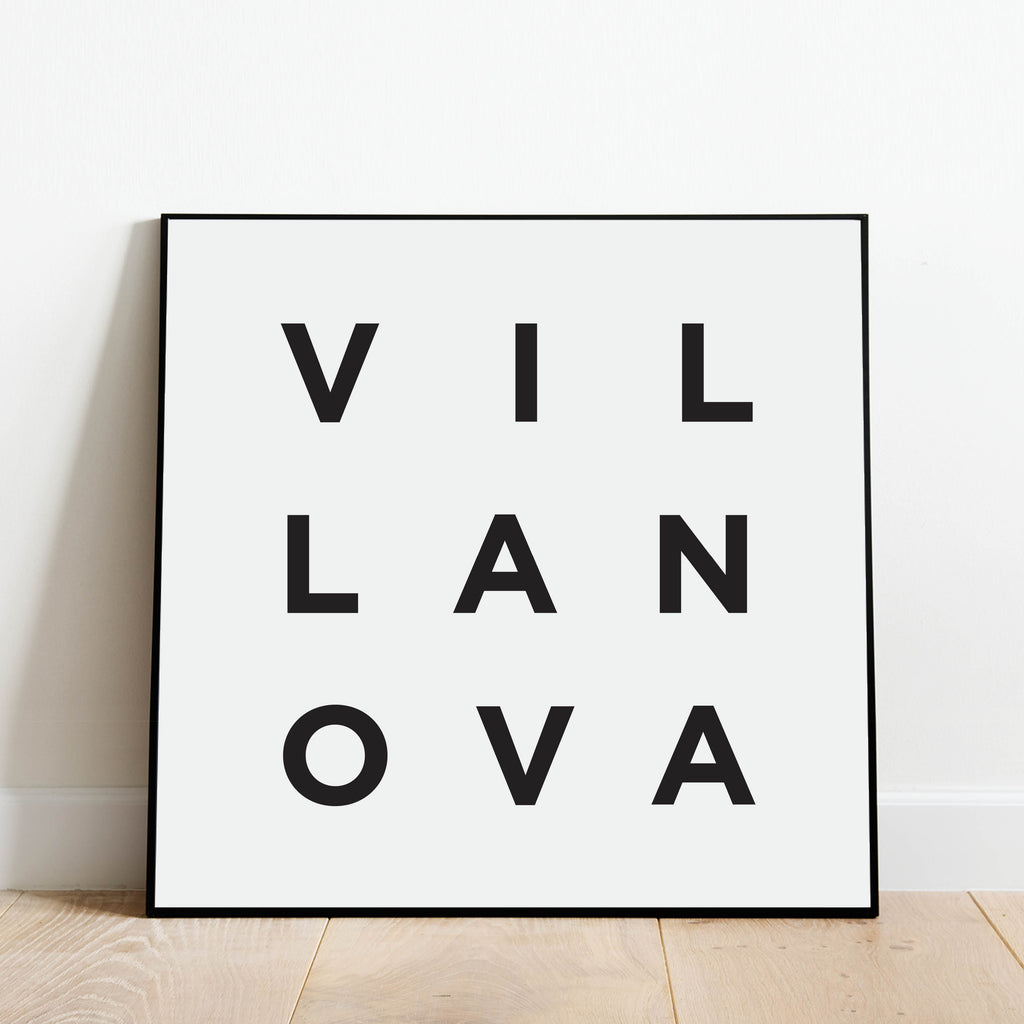 Minimalist Villanova Print, a black and white city poster by Culver and Cambridge