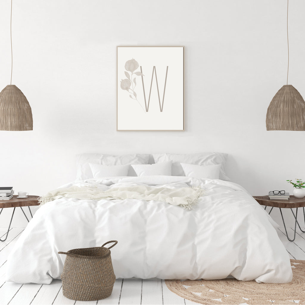 Boho Letter W Print, Modern and Minimalist Wall Art by Culver and Cambridge