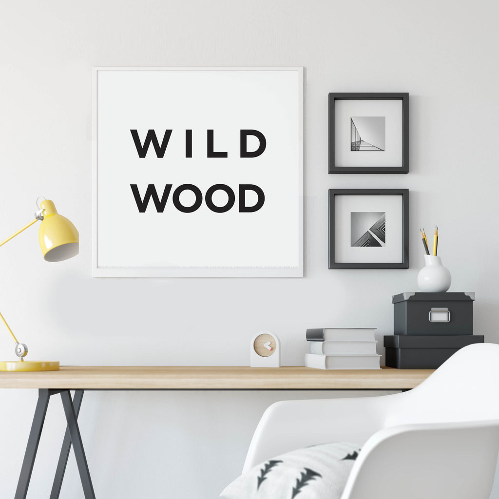 Minimalist Wildwood Print, a black and white city poster by Culver and Cambridge