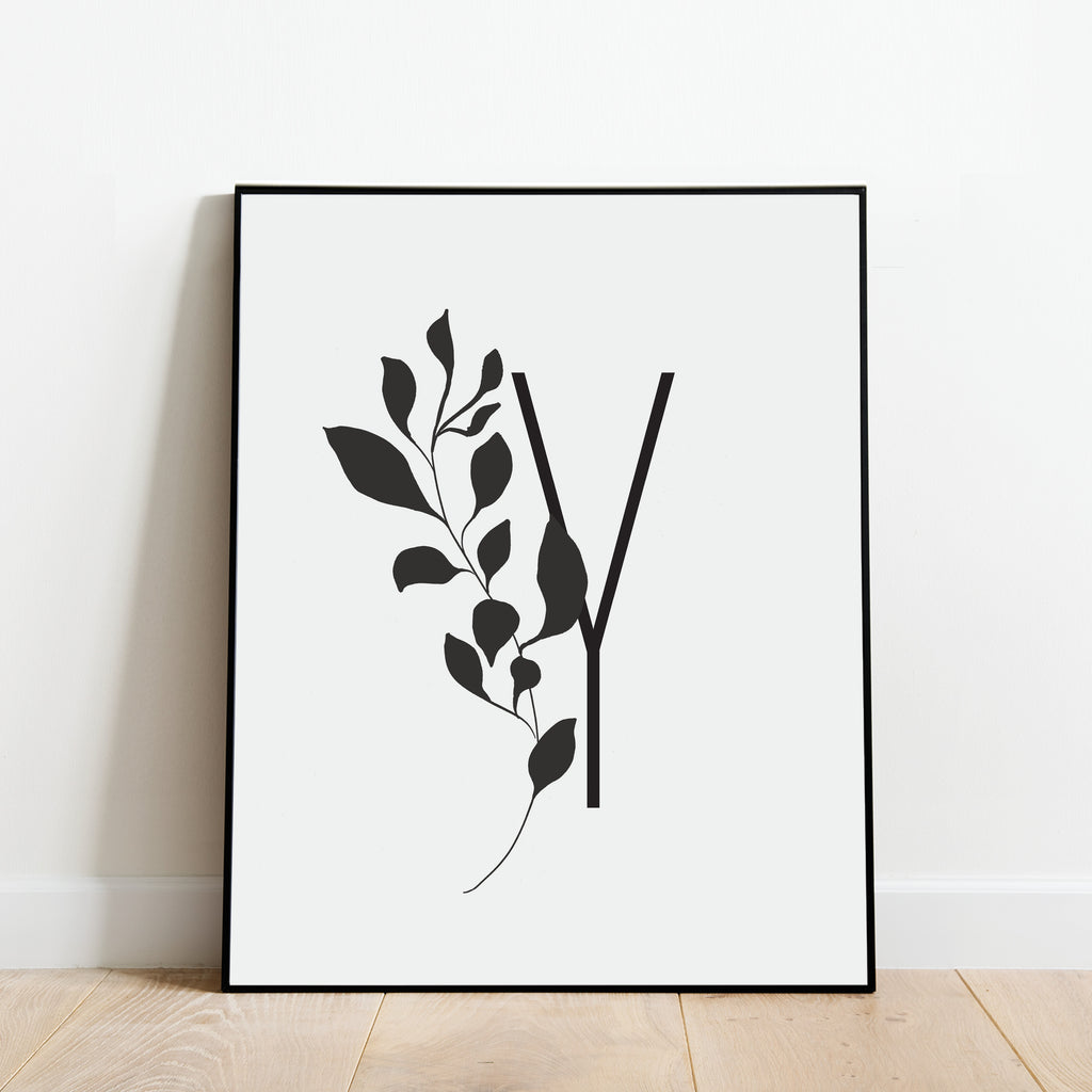 Boho Letter Y Print, Modern and Minimalist Wall Art by Culver and Cambridge