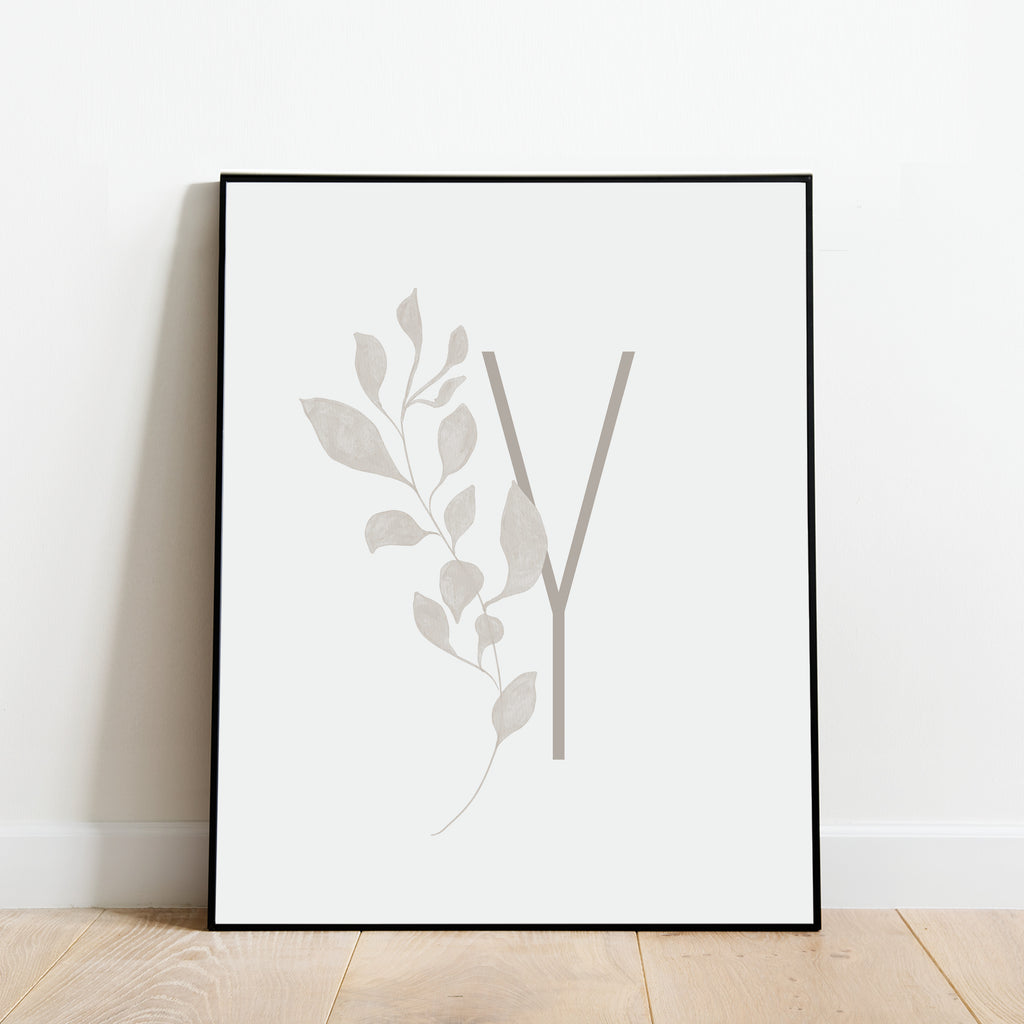 Boho Letter Y Print, Modern and Minimalist Wall Art by Culver and Cambridge