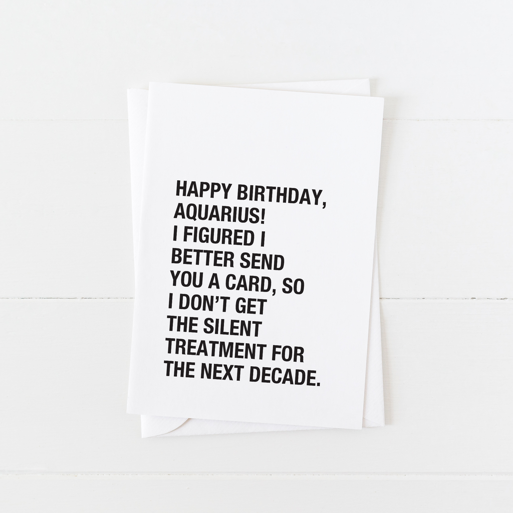 Funny Aquarius Birthday Card - Astrology Birthday Cards Done Right: Modern Greeting Cards by Culver and Cambridge
