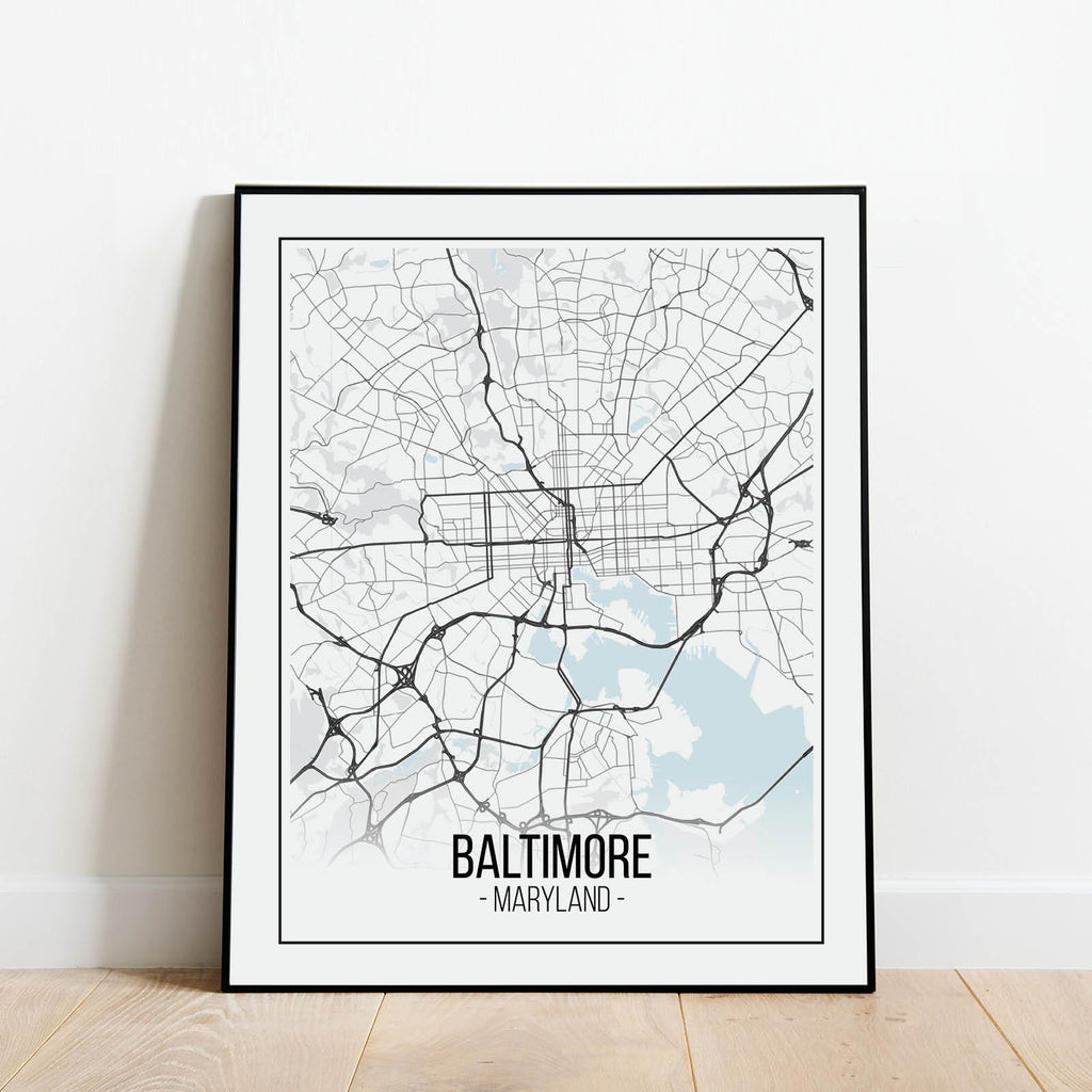 Baltimore Map Print: Modern Art Prints by Culver and Cambridge