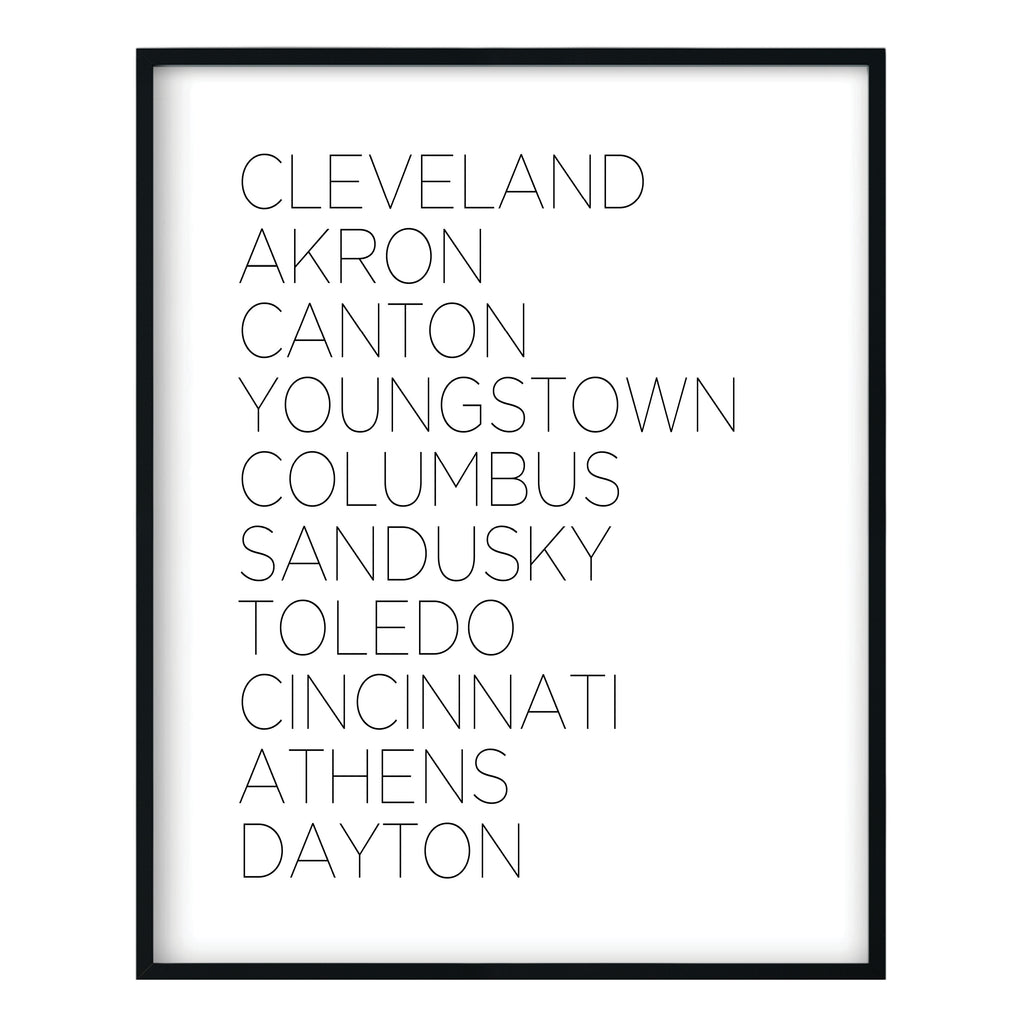 Ohio Cities Print