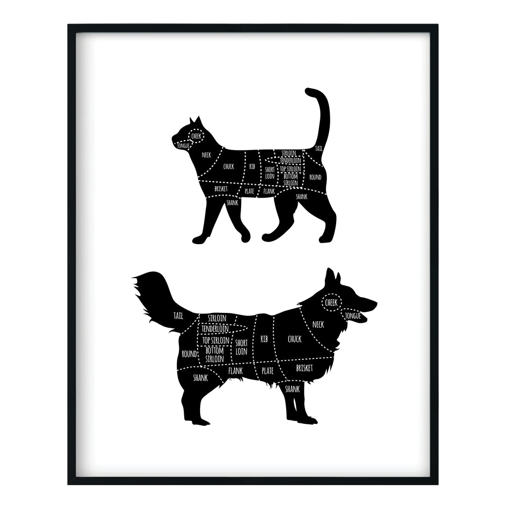 Vegan Butcher Print (Cat and Dog)