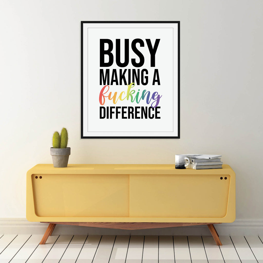 Busy Making a Difference Print, social activist art by by Culver and Cambridge