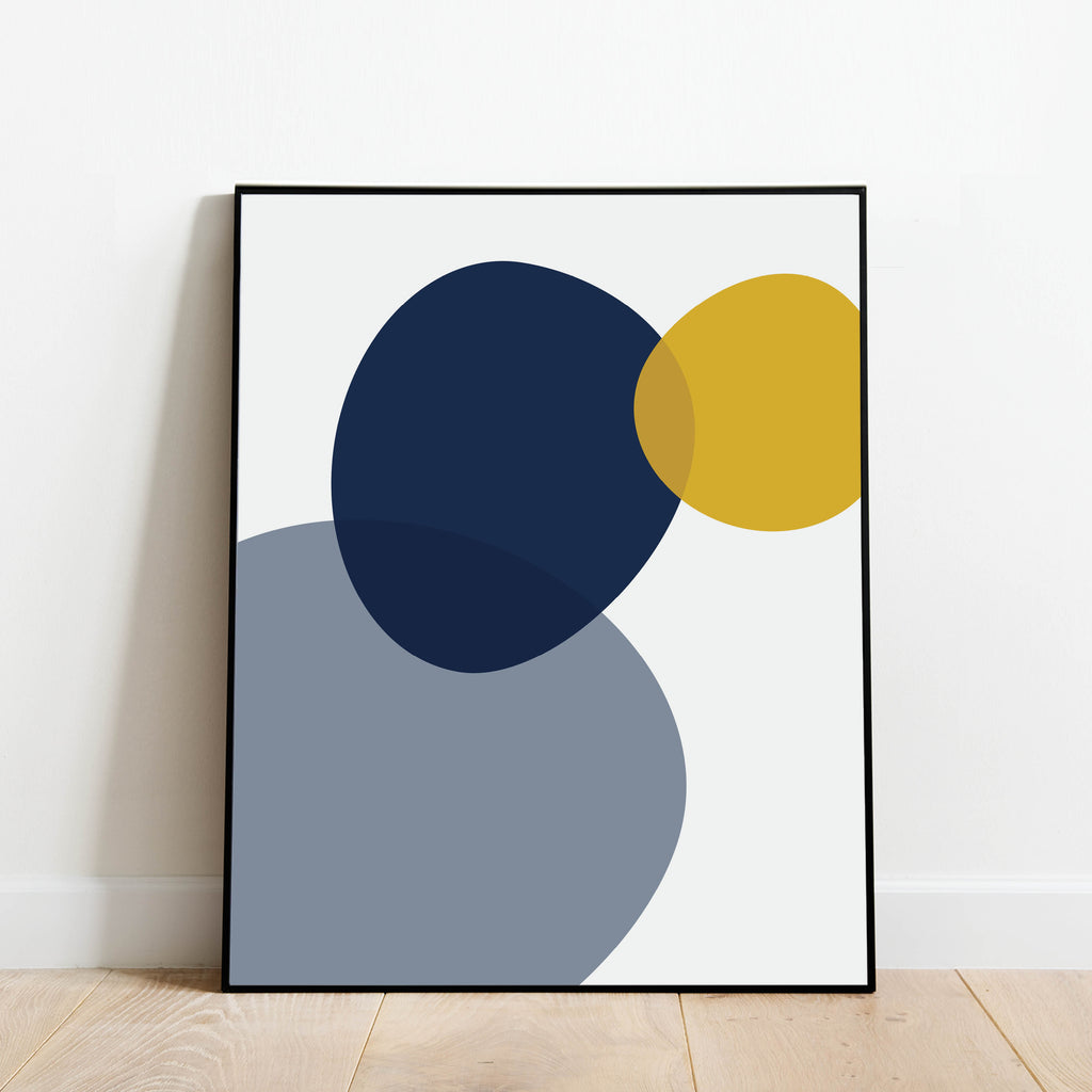 Blue and Yellow Abstract Print: Modern Art Prints by Culver and Cambridge
