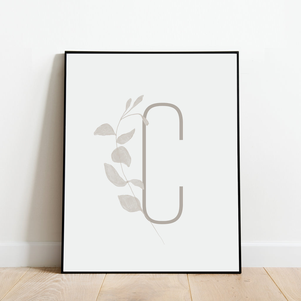 Boho Letter C Print, Modern and Minimalist Wall Art by Culver and Cambridge