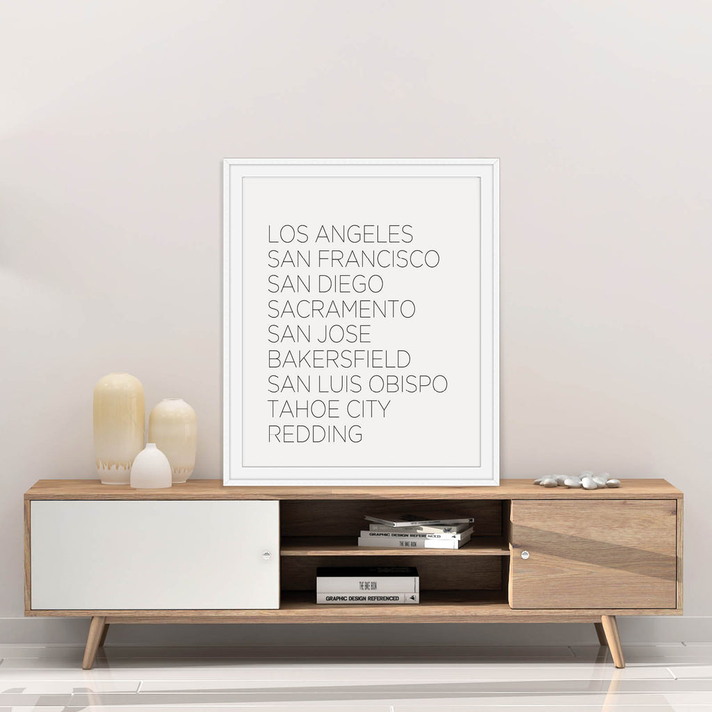 California Cities Print: Modern Art Prints by Culver and Cambridge