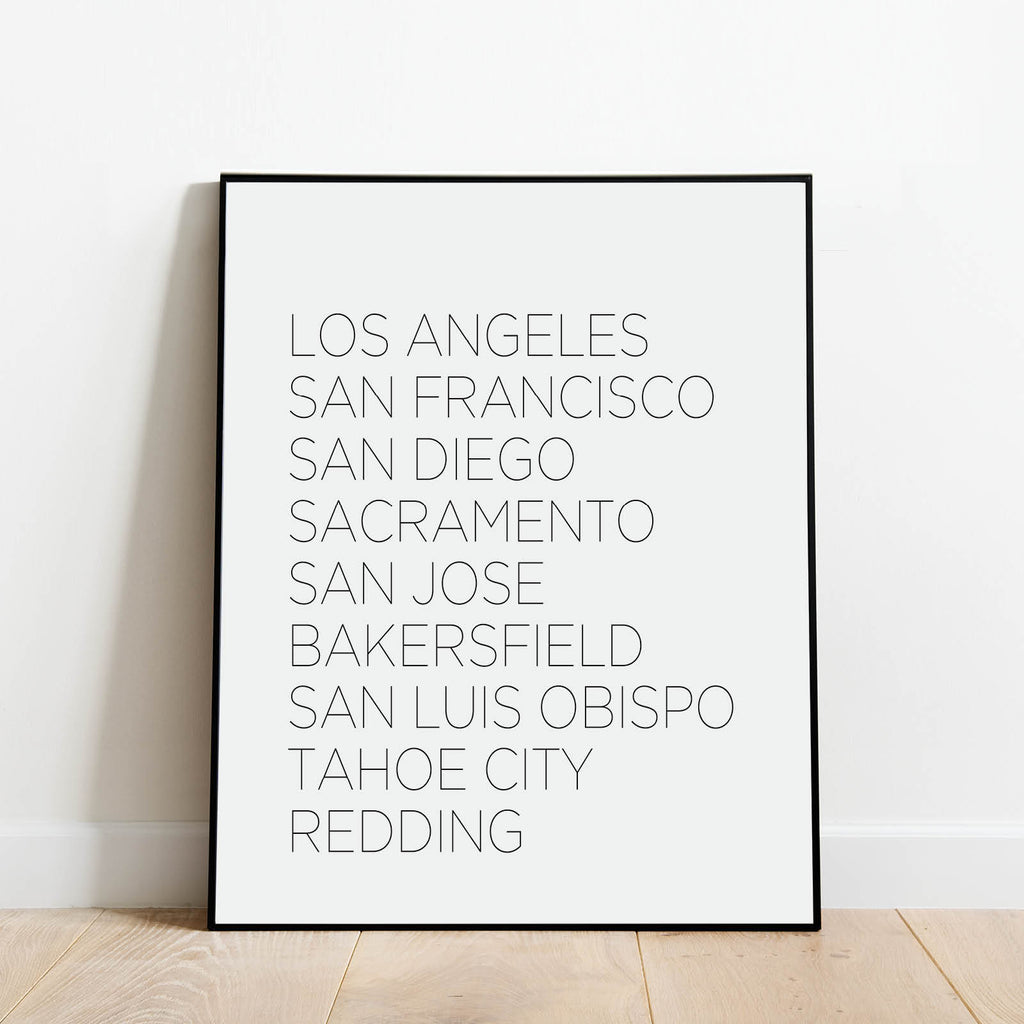 California Cities Print: Modern Art Prints by Culver and Cambridge