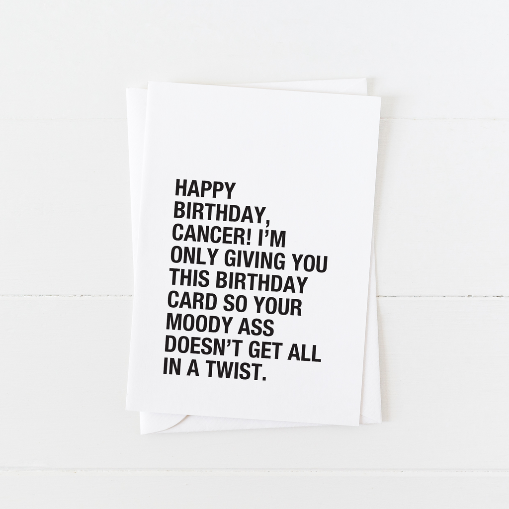 Funny Cancer Birthday Card - Astrology Birthday Cards Done Right: Modern Greeting Cards by Culver and Cambridge