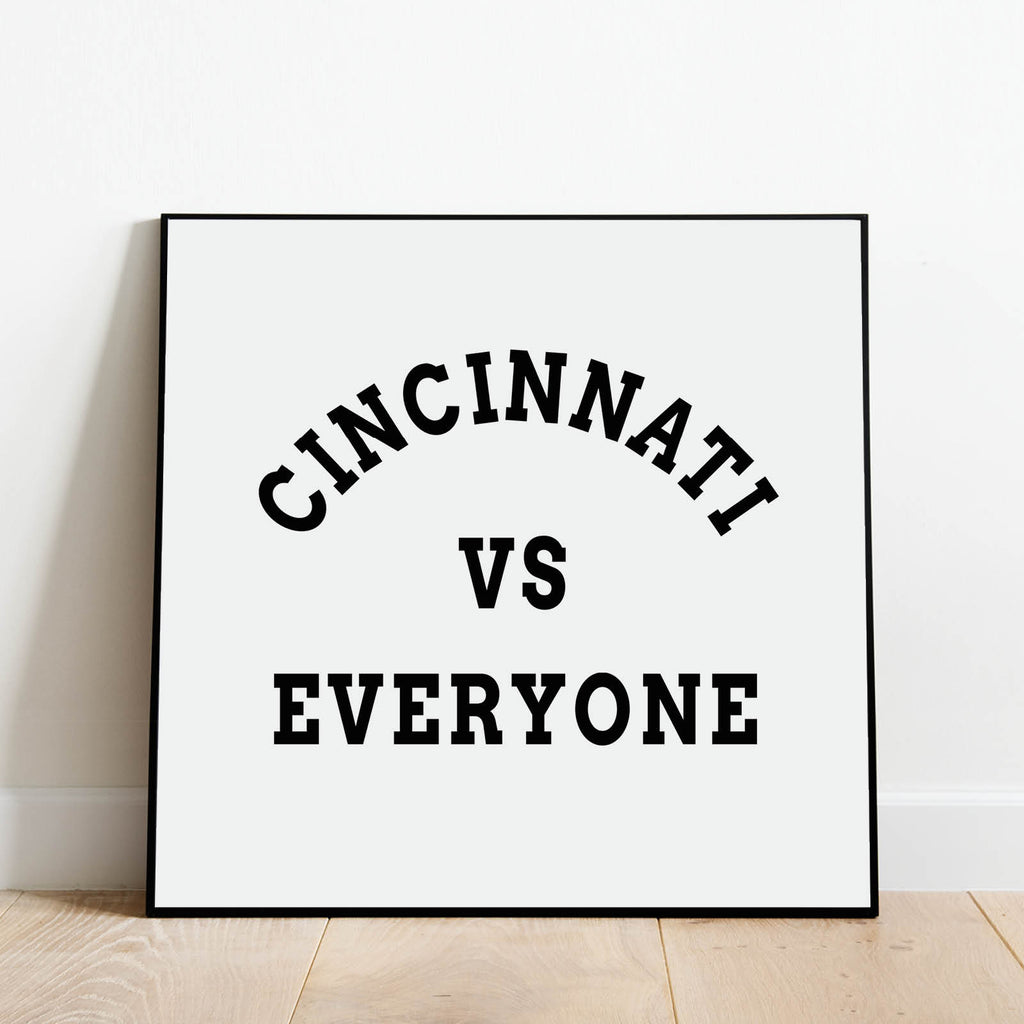 Cincinnati vs Everyone Print, Sports Wall Art by Culver and Cambridge