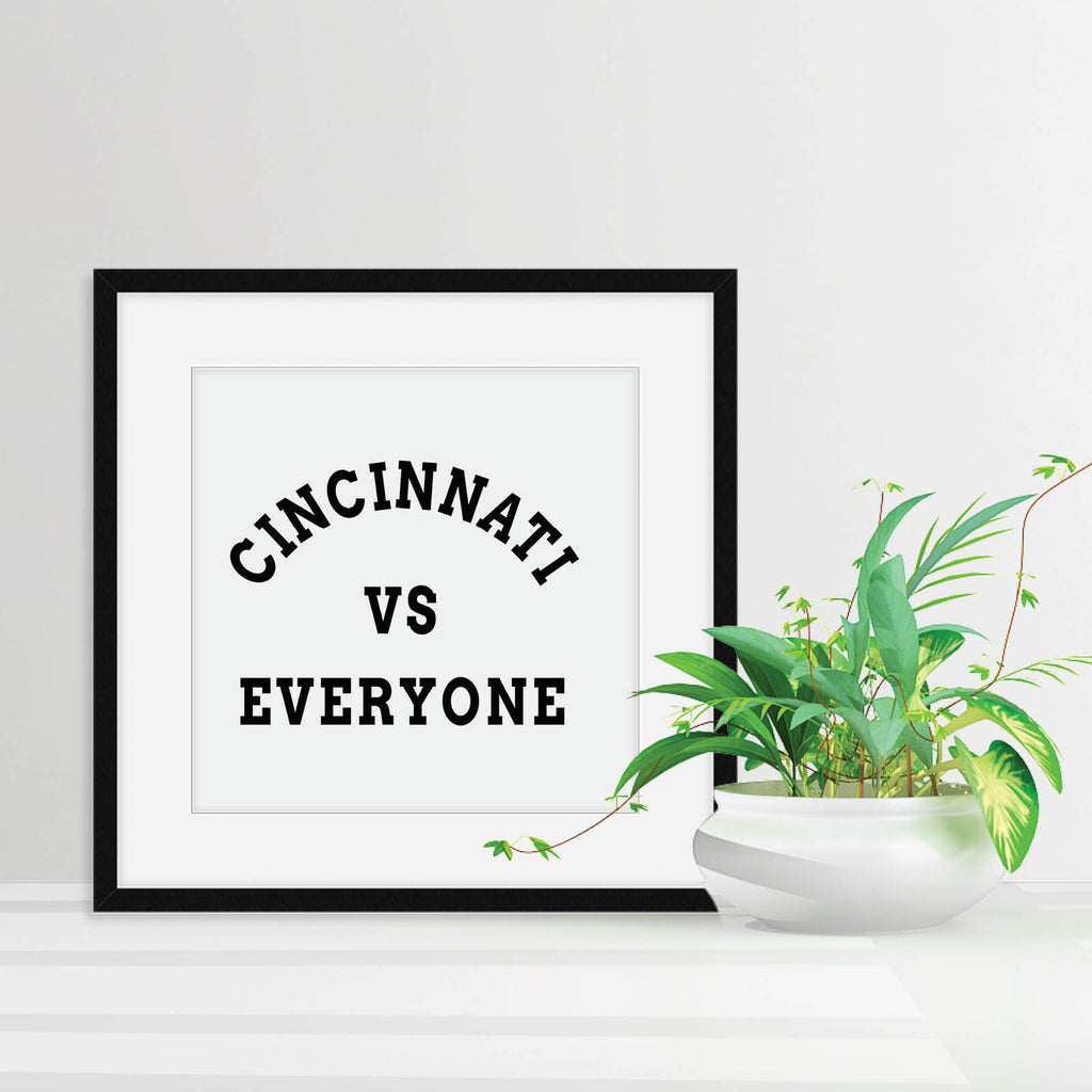 Cincinnati vs Everyone Print, Sports Wall Art by Culver and Cambridge