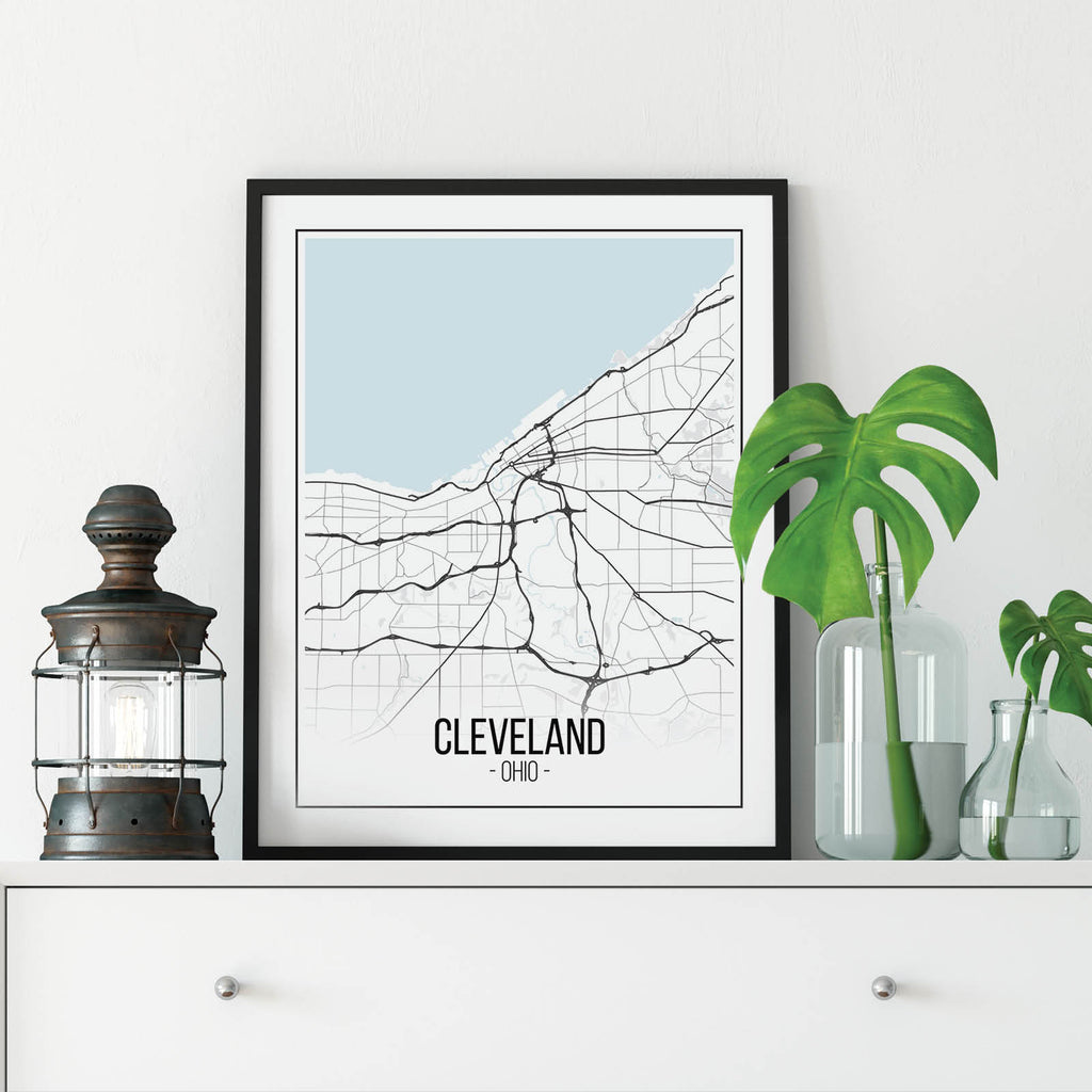 Cleveland Ohio Map Print: Modern Art Prints by Culver and Cambridge