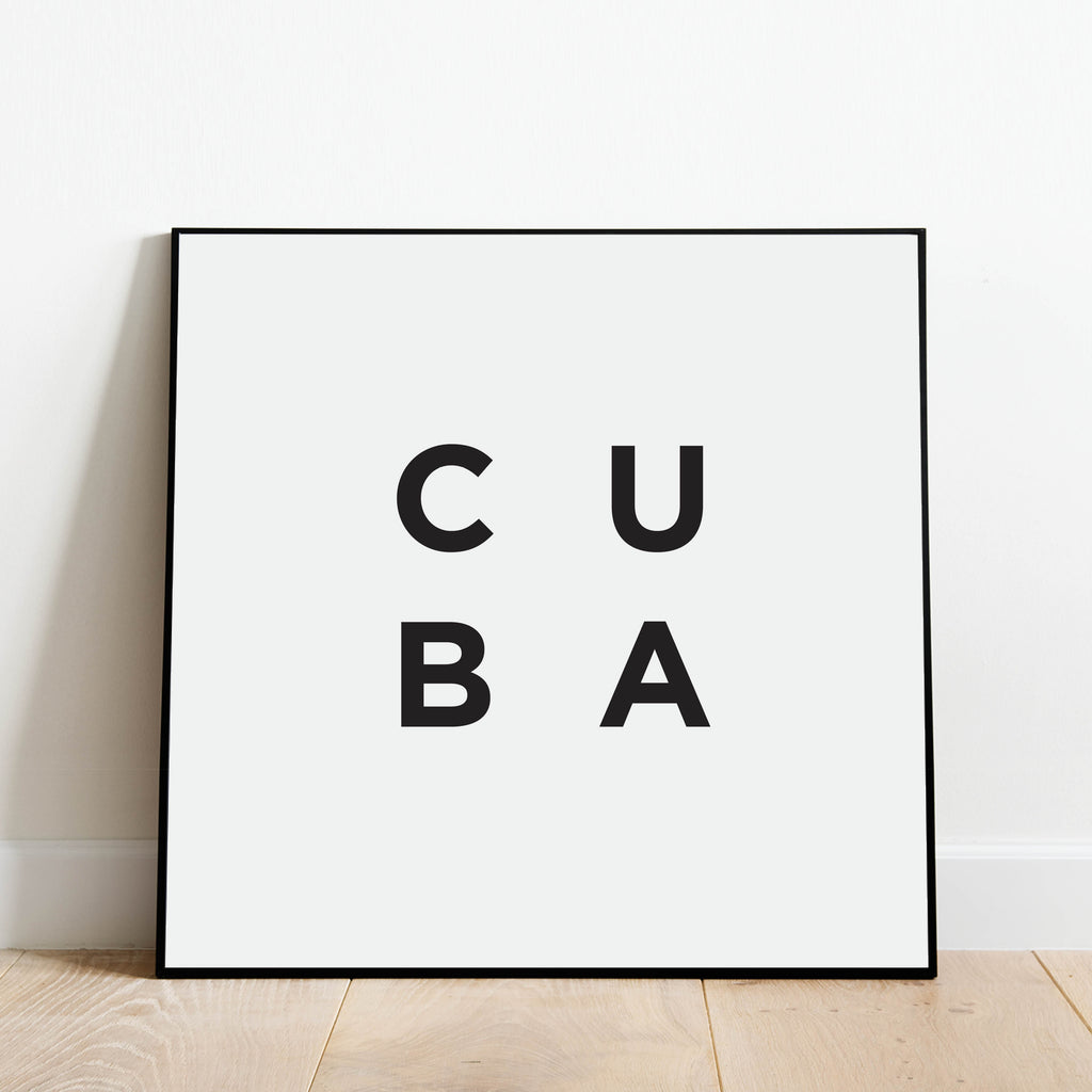 Minimalist Cuba Print: Modern Art Prints by Culver and Cambridge