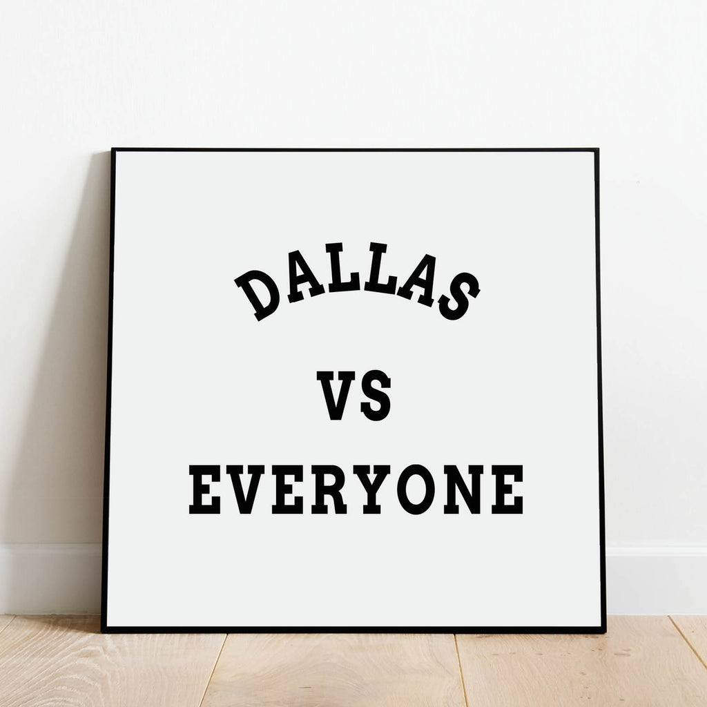 Dallas vs Everyone Print, Sports Wall Art by Culver and Cambridge