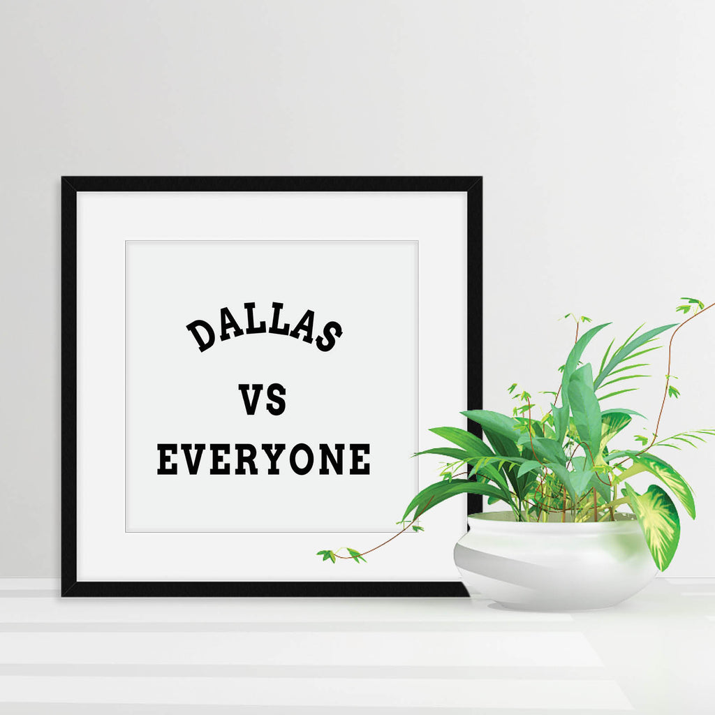 Dallas vs Everyone Print, Sports Wall Art by Culver and Cambridge