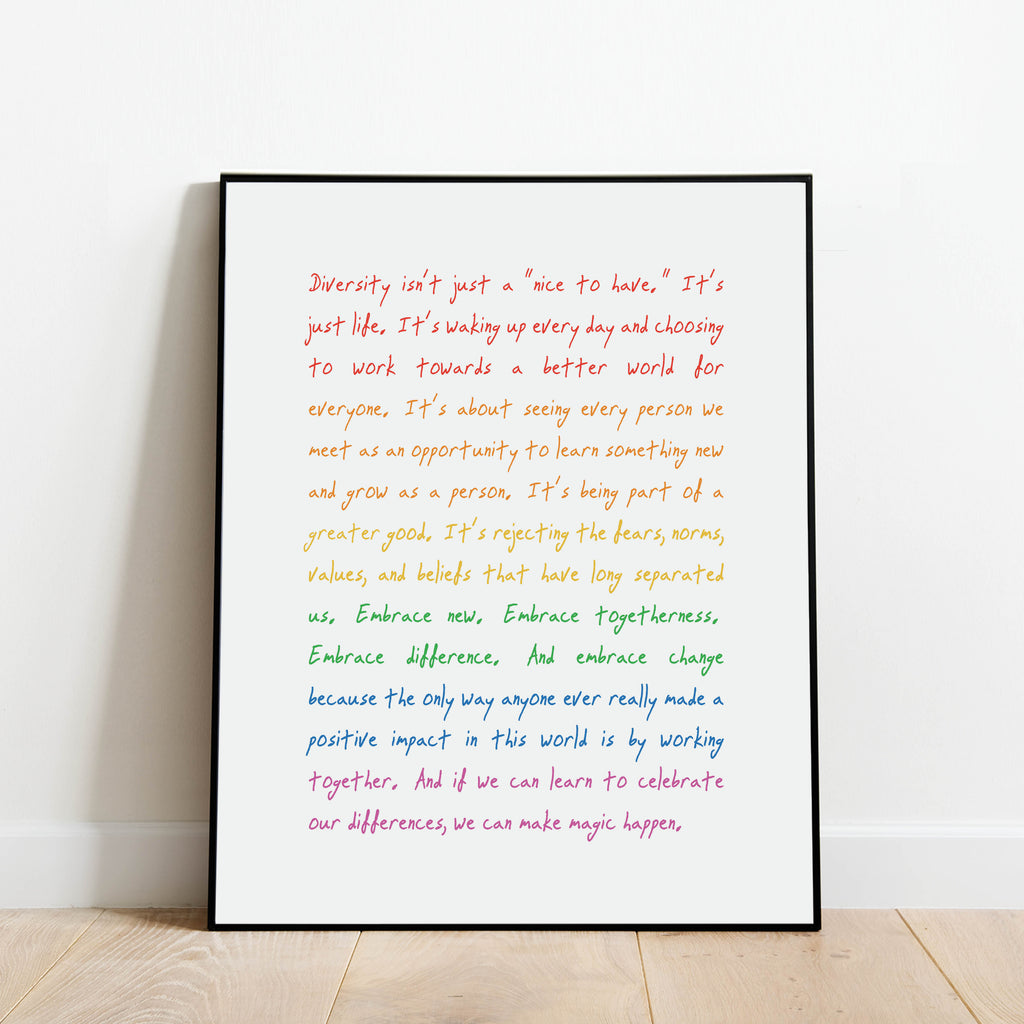 Embrace Differences Print: Modern Art Prints by Culver and Cambridge