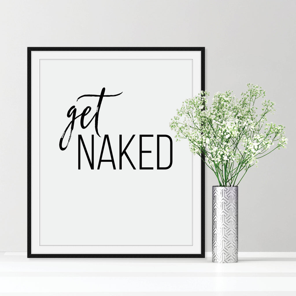 Get Naked Bathroom Print: Modern Art Prints by Culver and Cambridge
