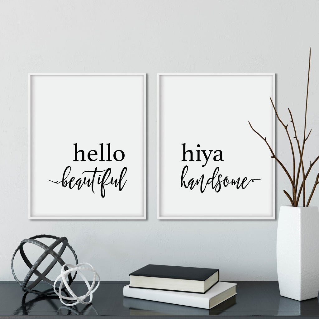 Hello Beautiful Hiya Handsome Print Set: Modern Art Prints by Culver and Cambridge