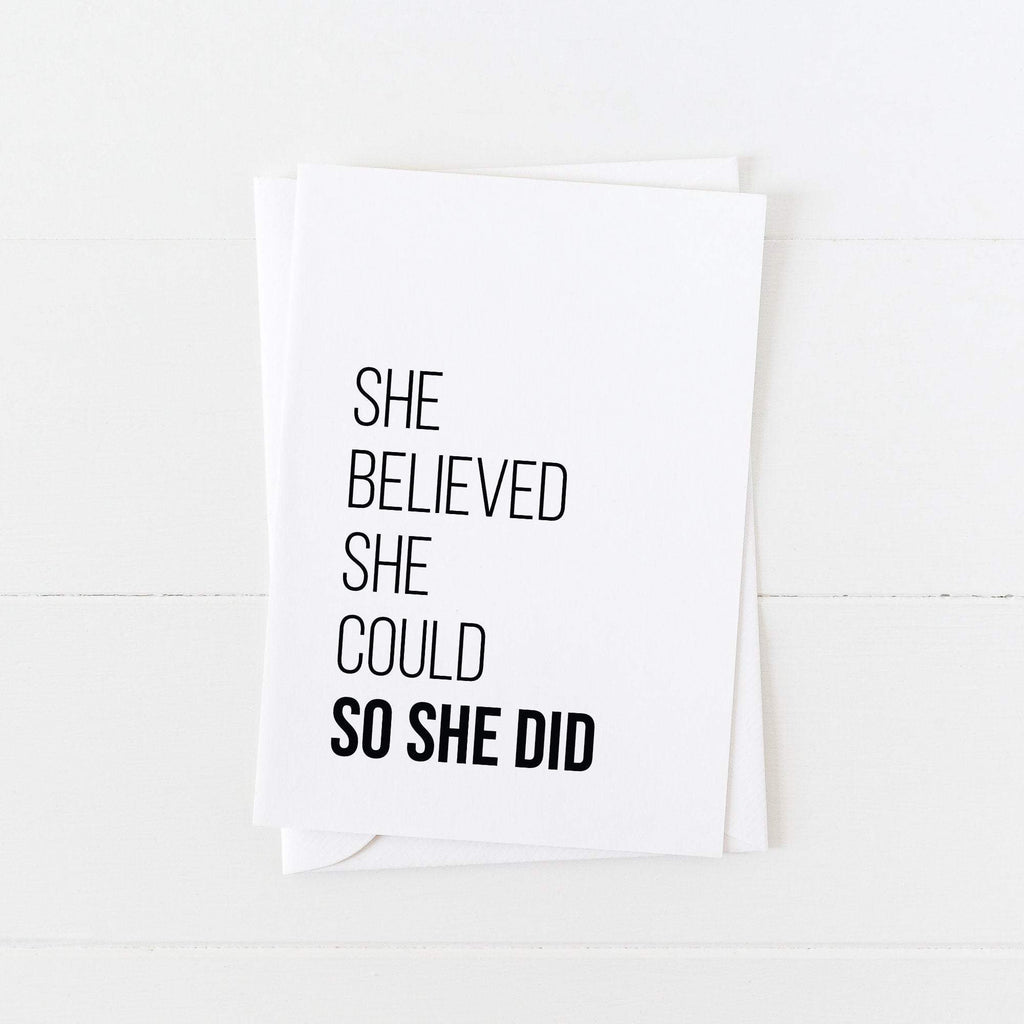 Inspirational Card: She Believed She Could So She Did: Modern Greeting Cards by Culver and Cambridge