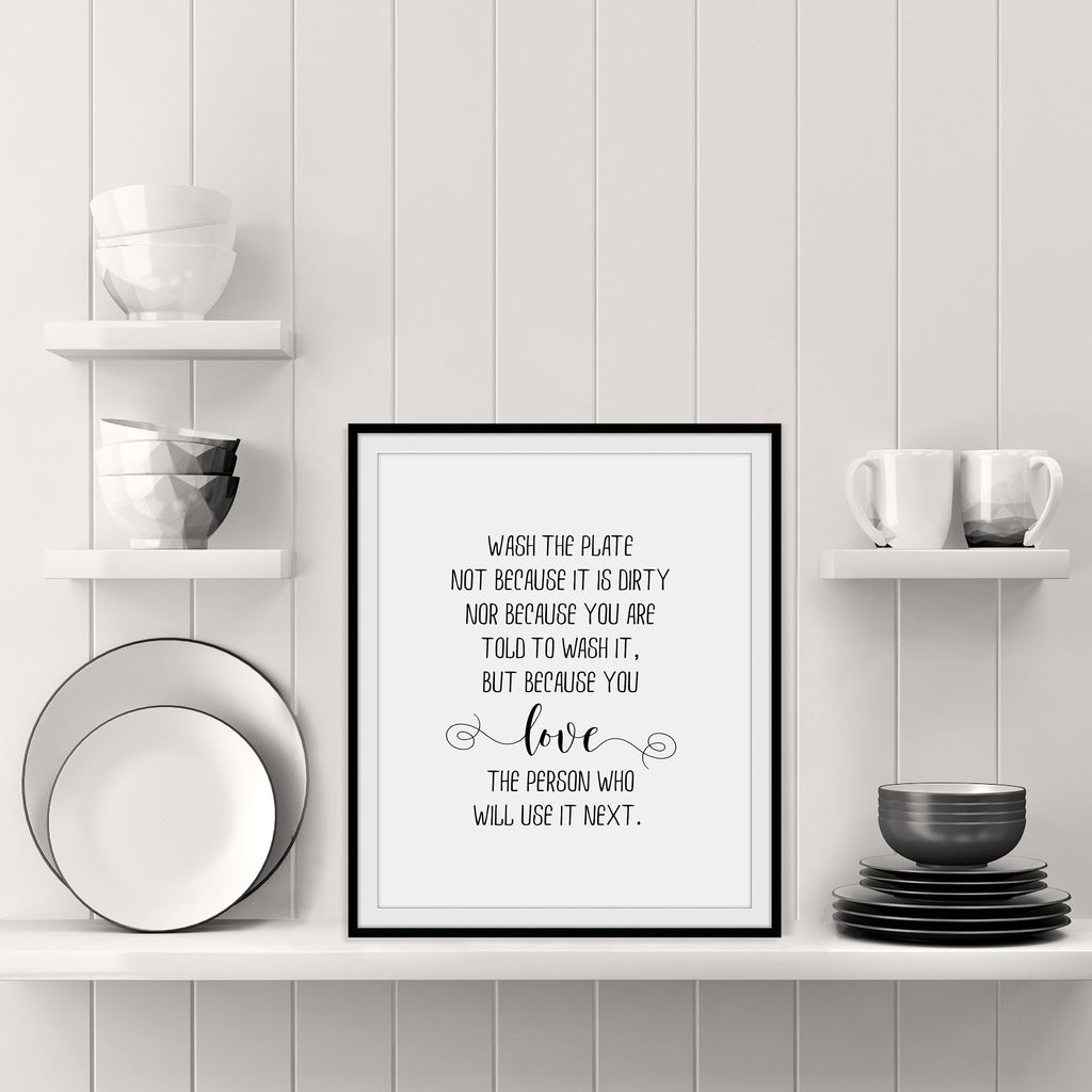 Wash the Plate Kitchen Print: Modern Art Prints by Culver and Cambridge