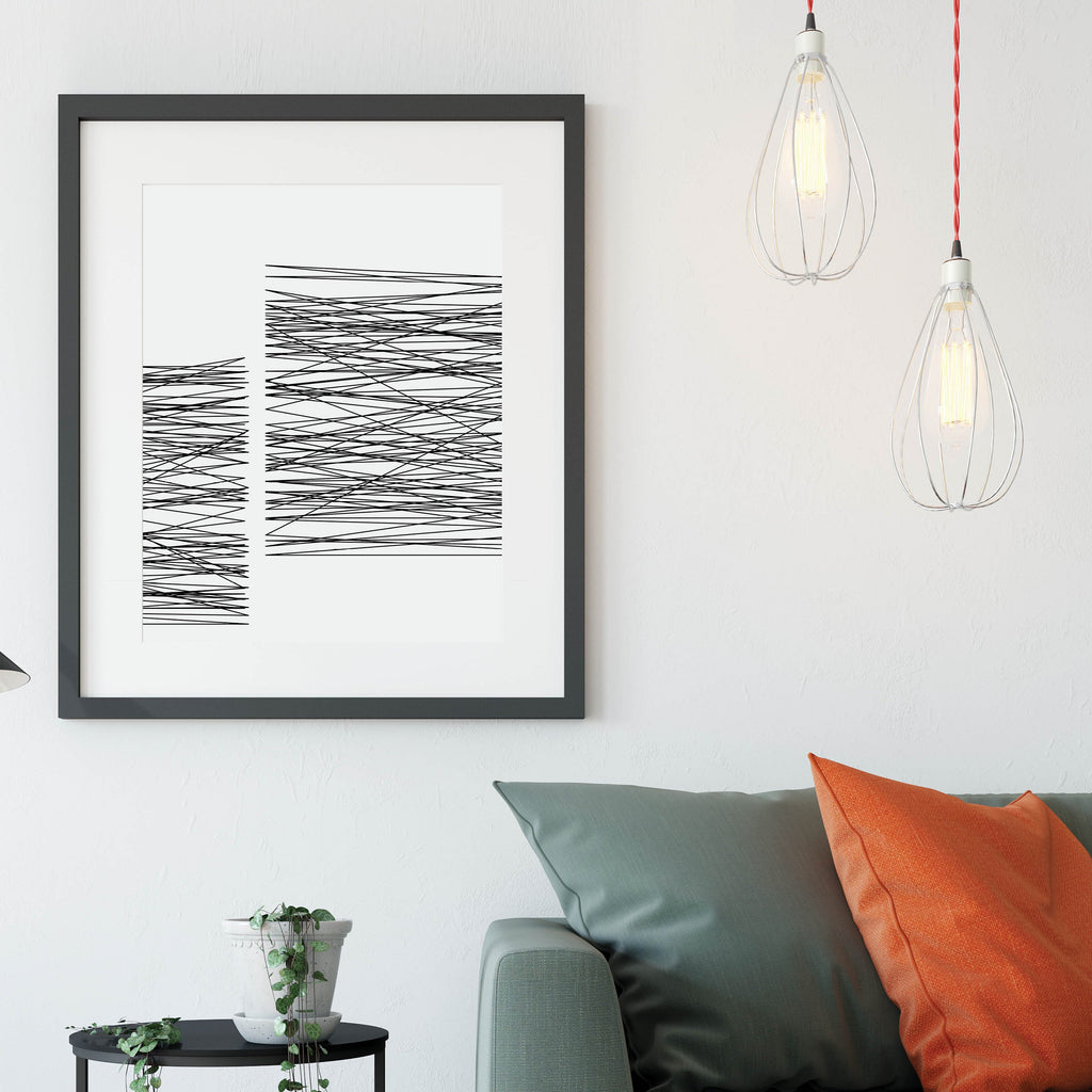 Black and White Lines Print: Modern Art Prints by Culver and Cambridge