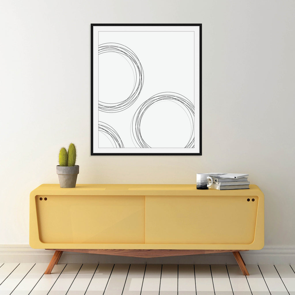 Black and White Circle Abstract Print: Modern Art Prints by Culver and Cambridge