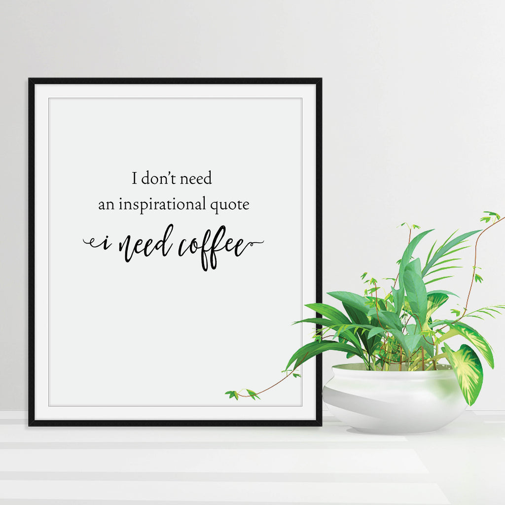 I Need Coffee Print: Modern Art Prints by Culver and Cambridge
