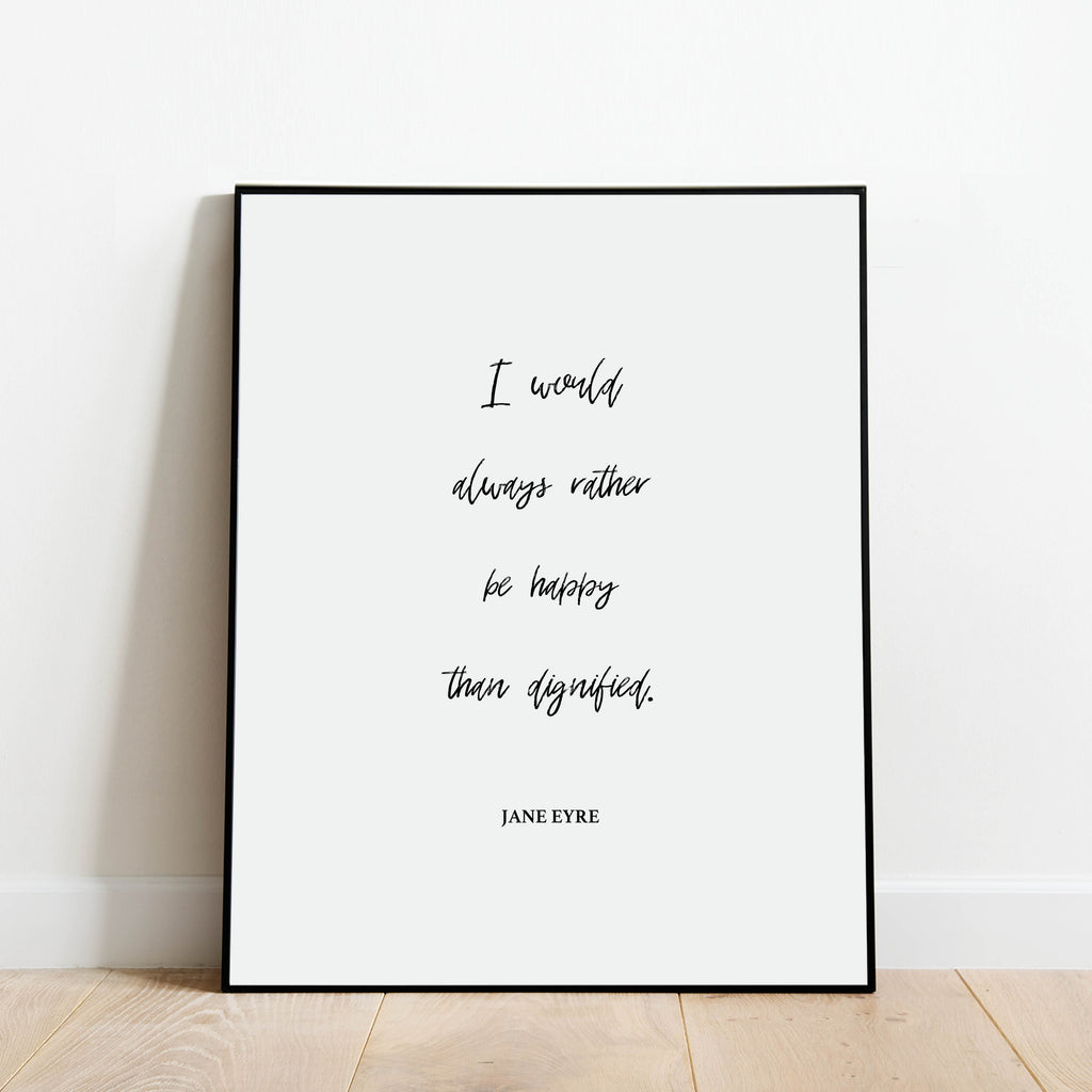 Jane Eyre Quote Print: Modern Art Prints by Culver and Cambridge