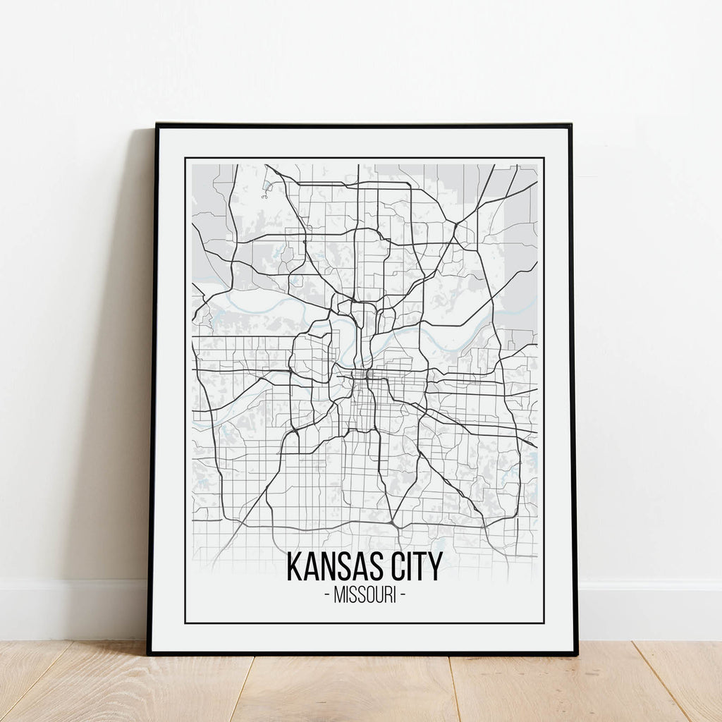 Kansas City Map Print: Modern Art Prints by Culver and Cambridge