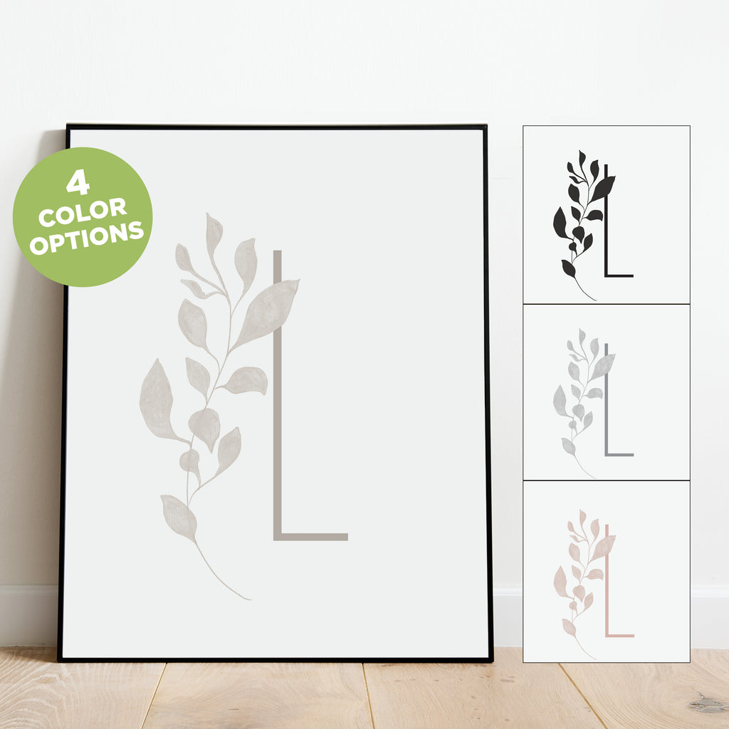 Boho Letter L Print, Modern and Minimalist Wall Art by Culver and Cambridge
