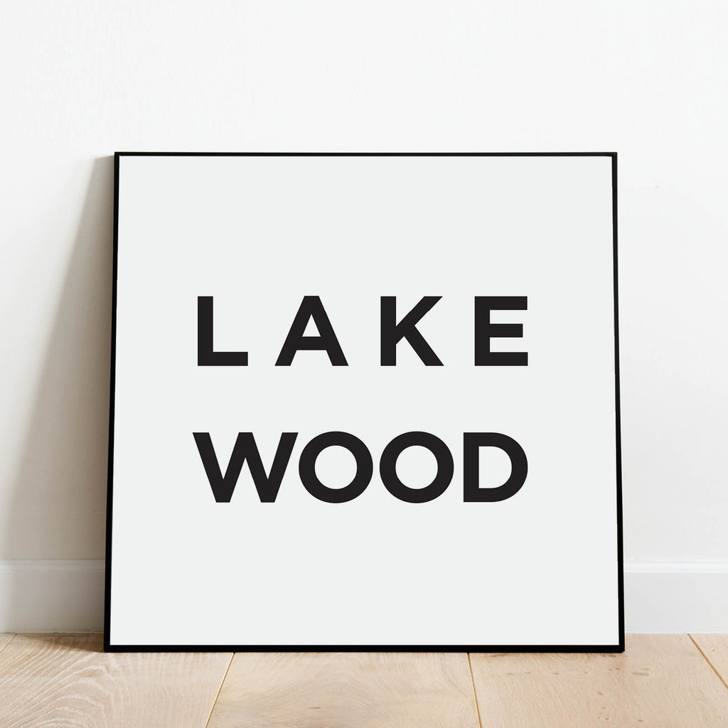 Minimalist Lakewood Ohio Print, a black and white city poster by Culver and Cambridge