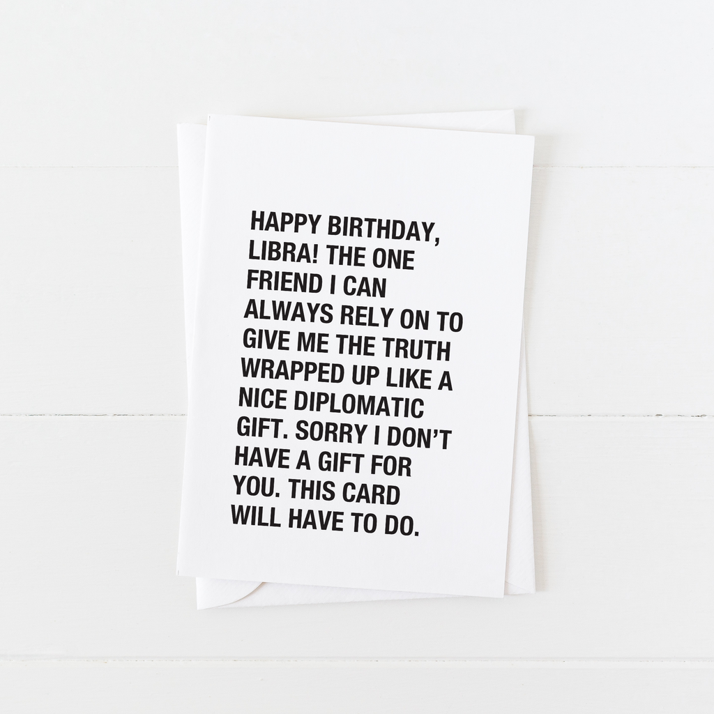 Funny Libra Birthday Card - Astrology Birthday Cards Done Right